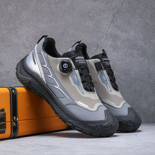 Men's low top hiking shoes, outdoor sports shoes, breathable, anti slip, wear-resistant, rotating buckle hiking shoes