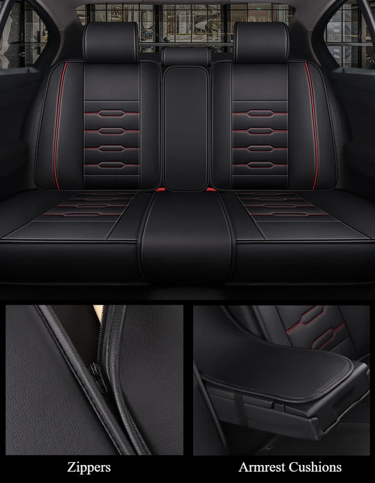 5-Seater Universal Luxury PU Leather Car Seat Covers