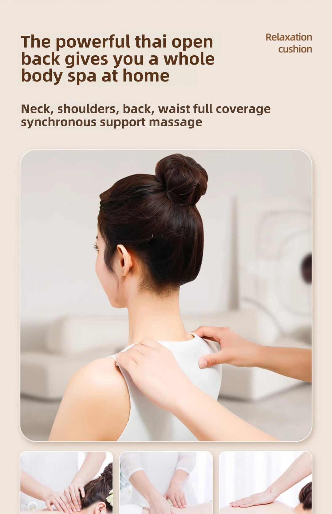 JAIYORL Shiatsu Neck Massage Pillow Electric Cushion Back Massager Deep with Heat Tissue Kneading for Shoulder Relax Muscles