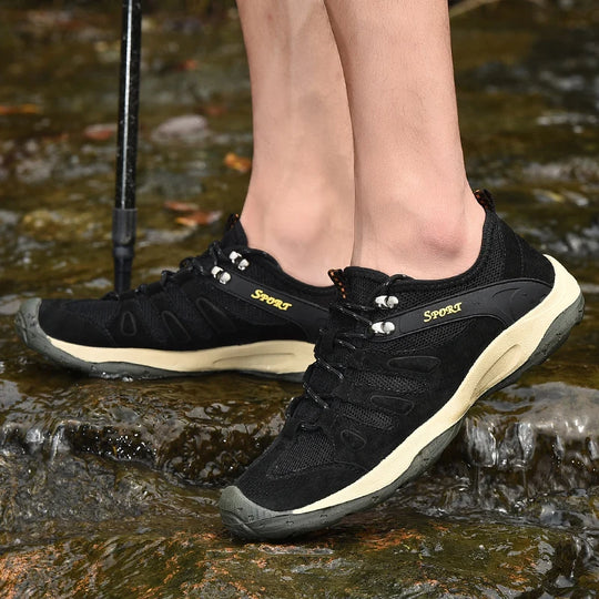 New Low-Top Lace-Up Hiking Shoes for Men Outdoor Hiking Shoes Travel Casual Shoes Breathable Treking Footwear Non-Slip Sneakers