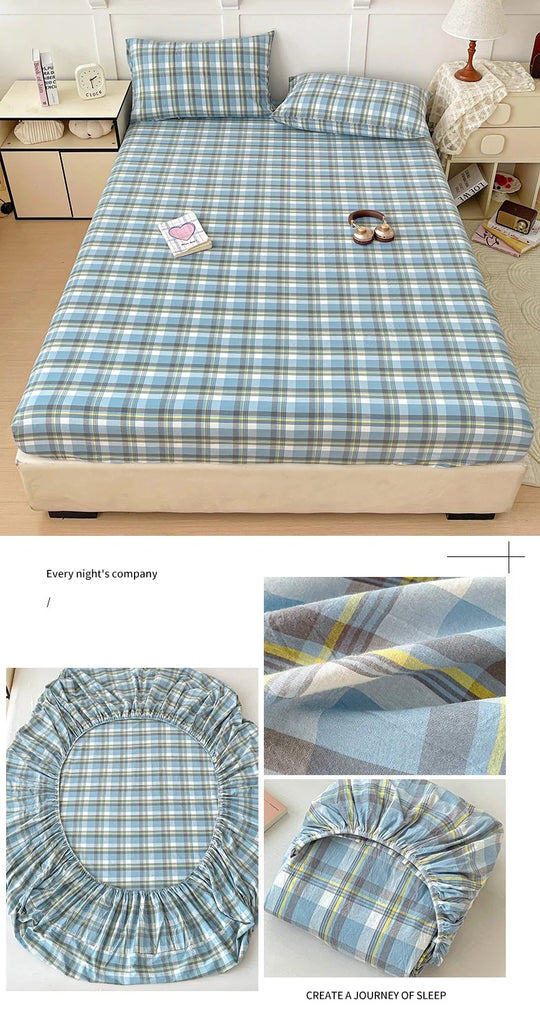 Pure Cotton Fitted Sheet Adults Kids Room Bedsheets Single/Twin/Queen/King Size Bed Cover простынь Soft Mattress Protector