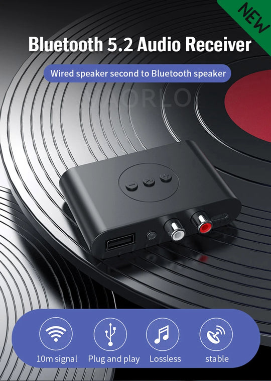 Bluetooth 5.2 Audio Receiver NFC U Disk RCA 3.5mm AUX USB Stereo Music Wireless Adapter With Mic For Car Kit Speaker Amplifier