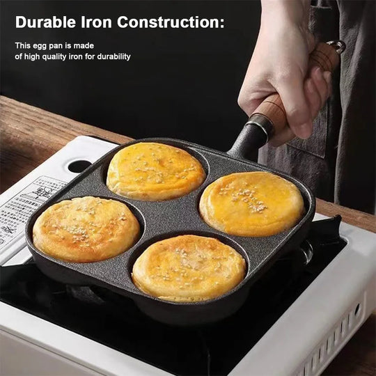 3/4/5 Hole Cast Iron Omelet Pan Non-Stick Cooking Egg Ham Pan Breakfast Grill Cooking Pot Egg Frying Pan Pancake Pan