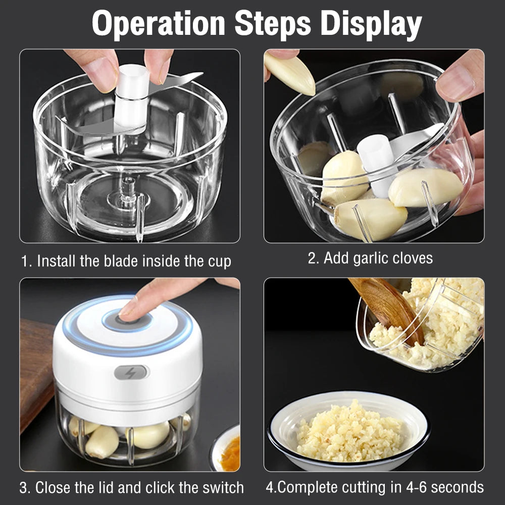 Electric Garlic Masher & Mini Food Chopper