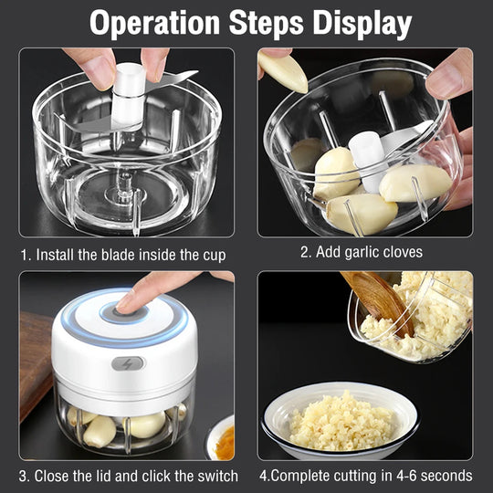 Electric Garlic Masher & Mini Food Chopper