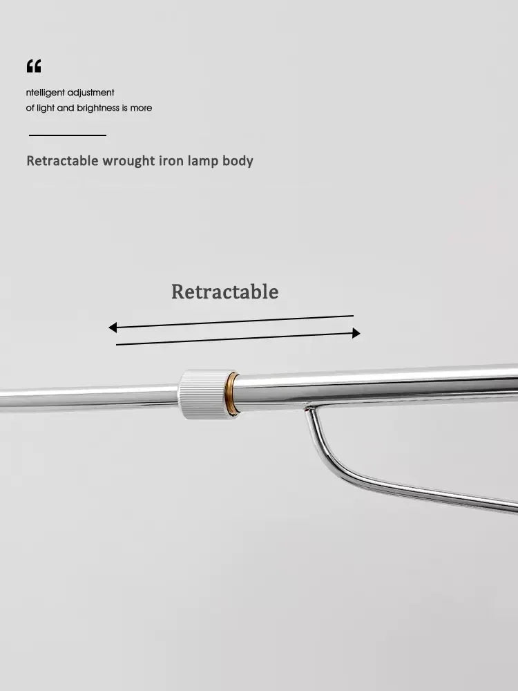 LED Wall Light  Chrome Long Pole Rocker Arm Wall Lamps Rotatable Arm Lamp Minimalist Bedroom Living Room