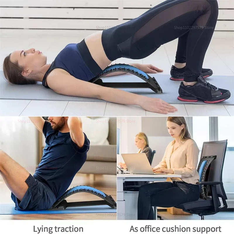 Back Stretcher Multi-Level Adjustable Massager Waist Neck Fitness Lumbar Cervical Spine Cervical Spine Support Massager
