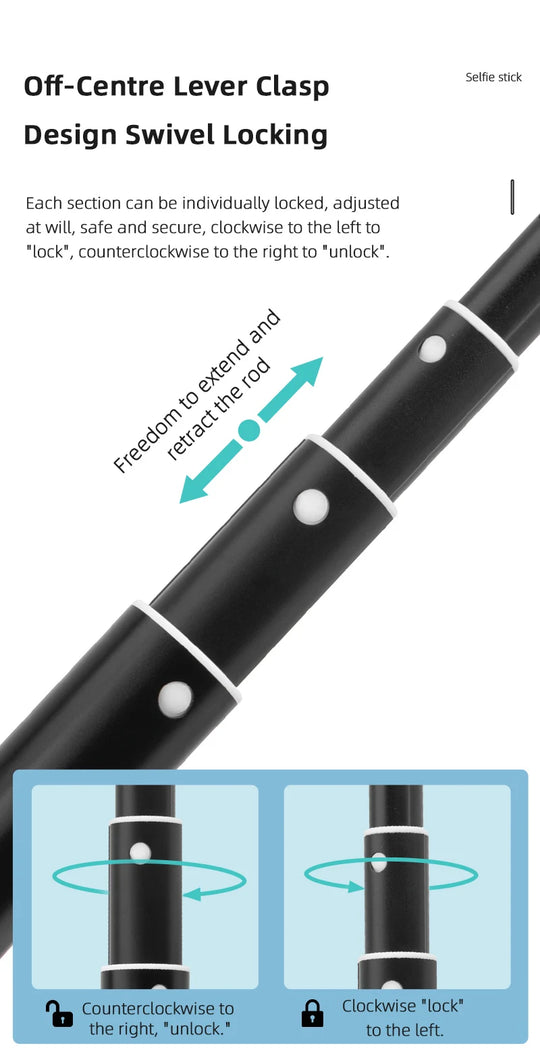 BRDRC 1.3M Selfie Stick Tripod