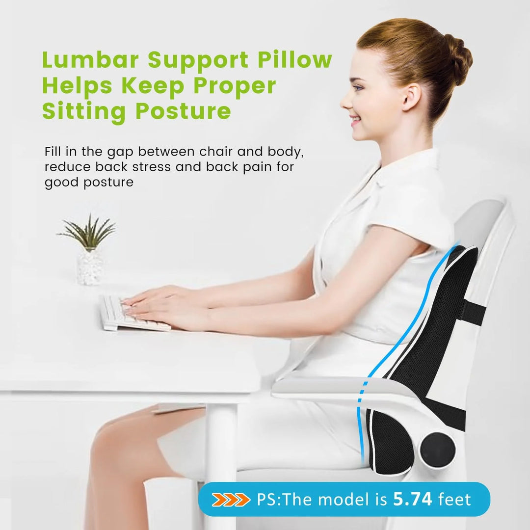 Non-Slip Memory Foam Lumbar Support Pillow
