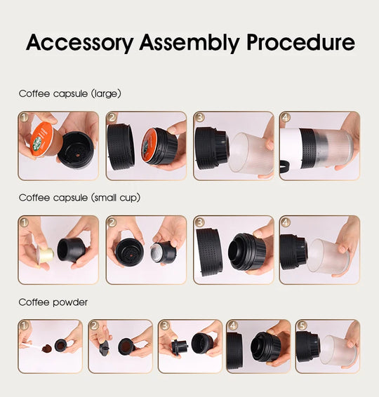 New Portable 3-in-1 Wireless Espresso Coffee Maker - Ideal for Travel, Car, Home & Camping | Capsule & Powder Compatible