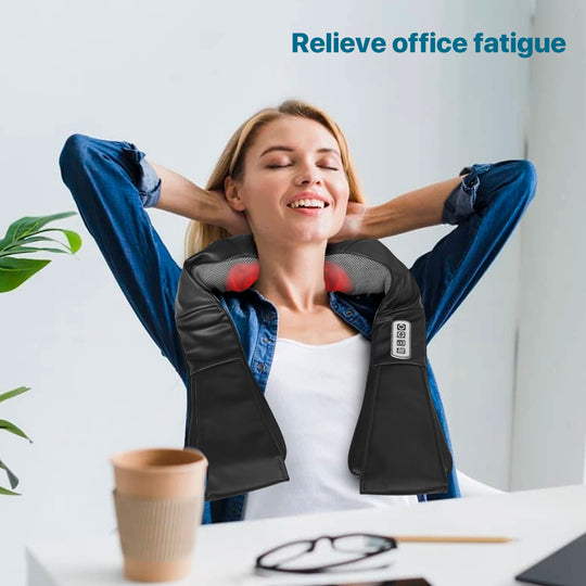 Shiatsu Back and Neck Massager Neck Massager Roller with Heat Neck and Shoulder Massager Pillow for Shoulder Body Muscle Pain Re