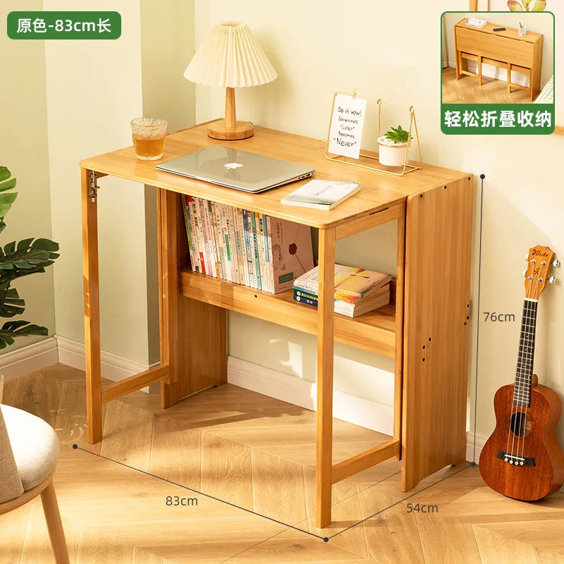 Folding Desk Computer Table Office Desk Student Home Small Desktop Solid Wood Bedroom Bedside Writing Workstation