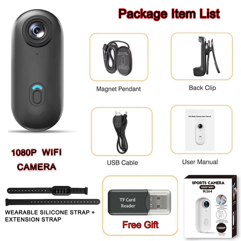 POV 4K Magnetic Body Cam Small Wireless Action Camera Magsafe Vlogging Recorder  YouTube Sports Ultra Portable Smart Pro Camera