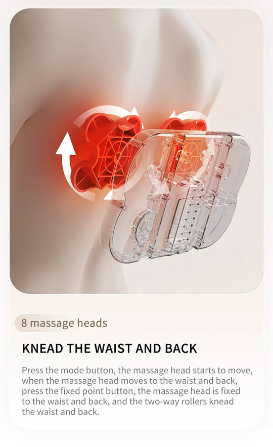 Shiatsu Neck and Back Massager with Heat Full Back Fixed Point Knead Rolling Ultra Slim Massage Cushion for Home Office Seat Use