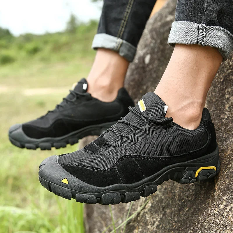 NMen's Outdoor Hiking Shoes Anti Slip Thick Soled Hiking Shoes Comfortable and Durable Walking Boots, Gray Exercise Shoes Tennis