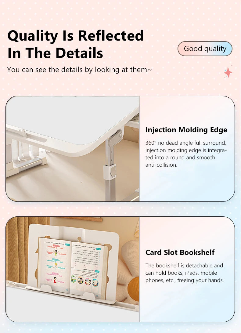 Laptop Desk Foldable Bed Table Adjustable Computer Desk Office Desk Children's Study Desk Bedroom Living Room Desk Adjustable