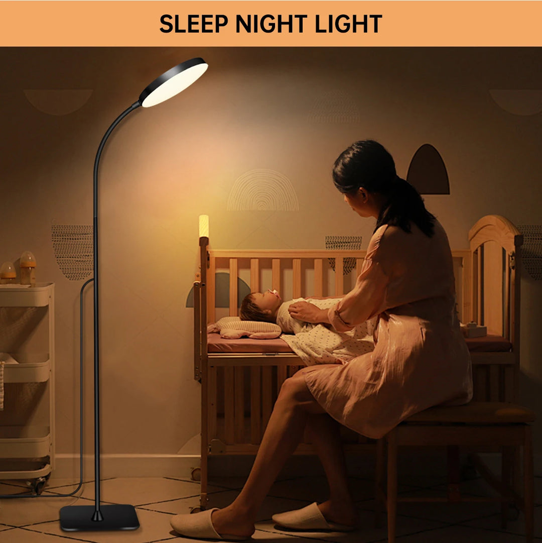 LED Floor Lamp Bright Tall Standing Lamp with 4 Brightness Levels 4 Color Temperatures Adjustable Gooseneck Standard Lamp