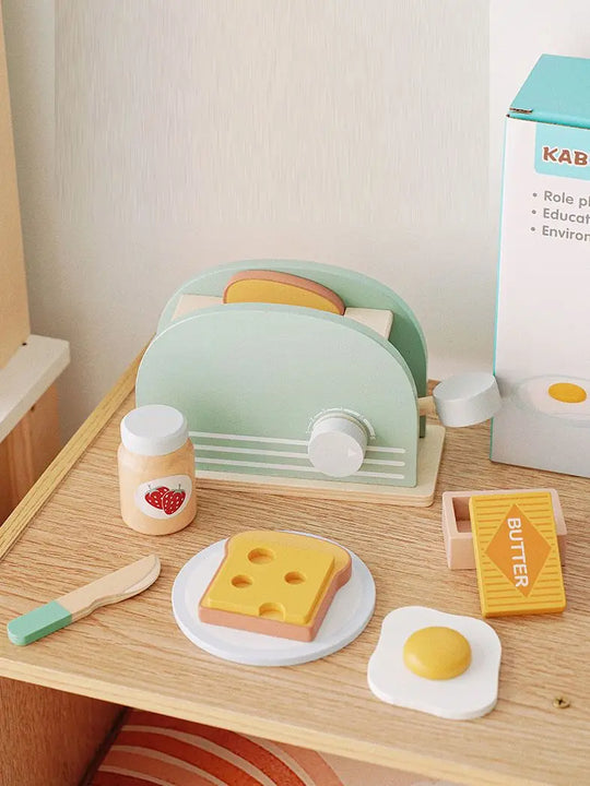 Bread Machine Baby Classic Kid Educational New Wooden Pretend Role Play House Kitchen Toy For Children Simulation Christmas gift