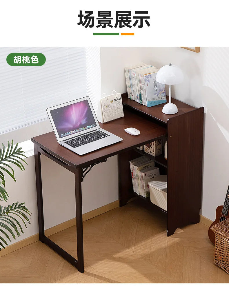 Folding Desk Computer Table Office Desk Student Home Small Desktop Solid Wood Bedroom Bedside Writing Workstation