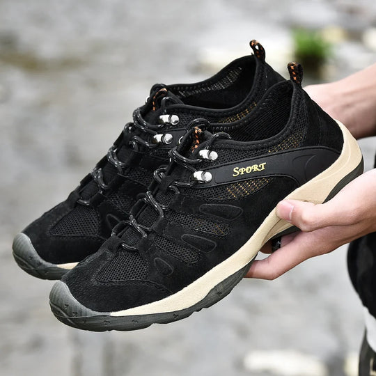 New Low-Top Lace-Up Hiking Shoes for Men Outdoor Hiking Shoes Travel Casual Shoes Breathable Treking Footwear Non-Slip Sneakers