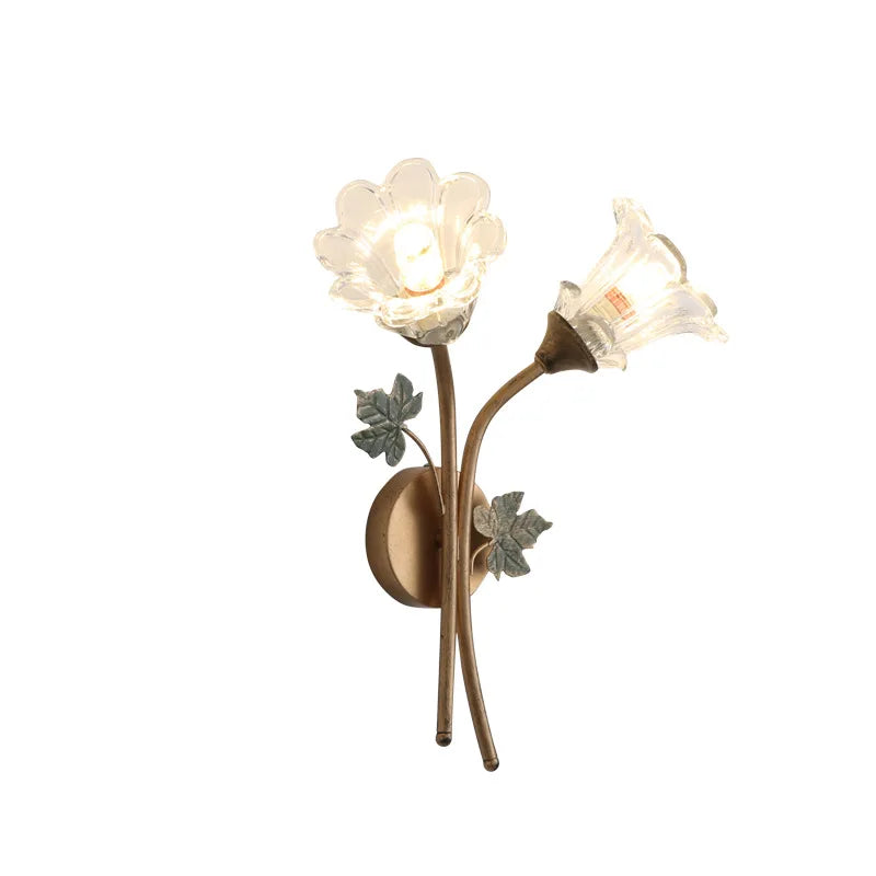 American Wall Lamp - Modern Minimalist & French Rustic Floral Design for Living Room/Bedroom Headboard