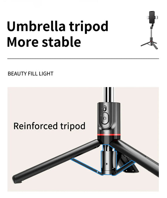 Wireless Bluetooth Double Fill Light Tripod with Remote Shutter for Android & iOS Smartphones