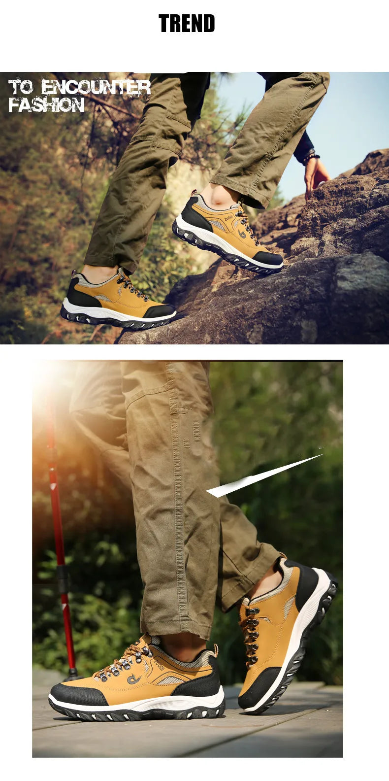 Casuals Men Shoes Summer Breathable Hiking Walking Sneakers Outdoor Ultralight Leather Slip-on Climbing Trekking Sneakers 2026