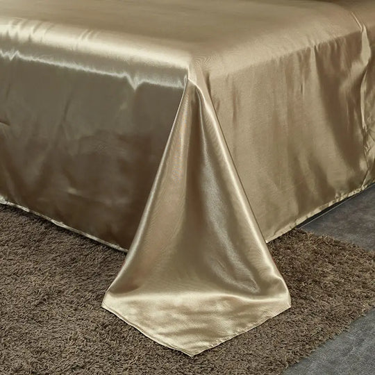 High End Rayon Queen Size Bed Sheet Set Luxury Solid Satin Silky Bedsheet Set High Quality Single Double Sheets No Pillowcase