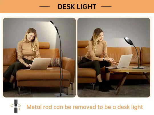 LED Floor Lamp Bright Tall Standing Lamp with 4 Brightness Levels 4 Color Temperatures Adjustable Gooseneck Standard Lamp