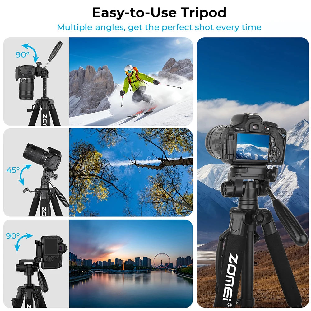DSLR & Video Camera Stand with Phone Holder for Phones and Cameras