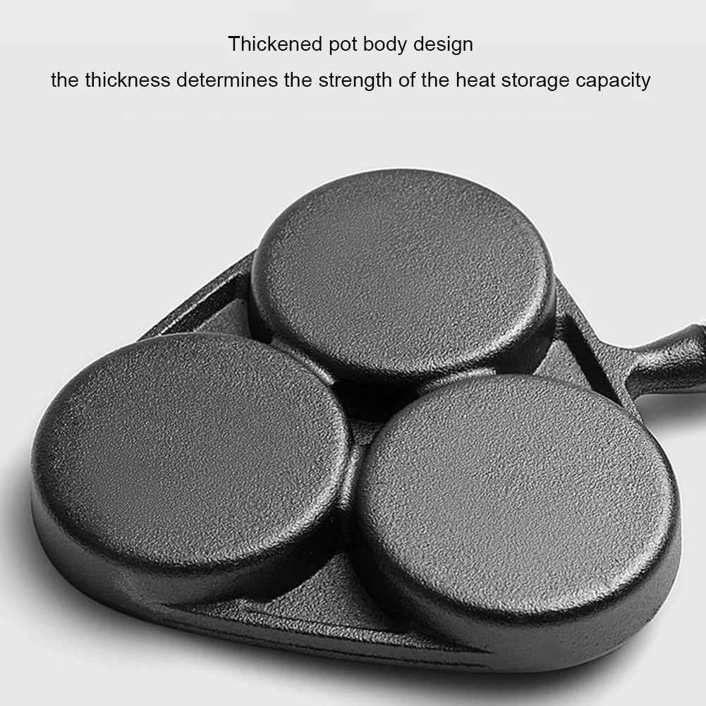 3/4/5 Hole Cast Iron Omelet Pan Non-Stick Cooking Egg Ham Pan Breakfast Grill Cooking Pot Egg Frying Pan Pancake Pan