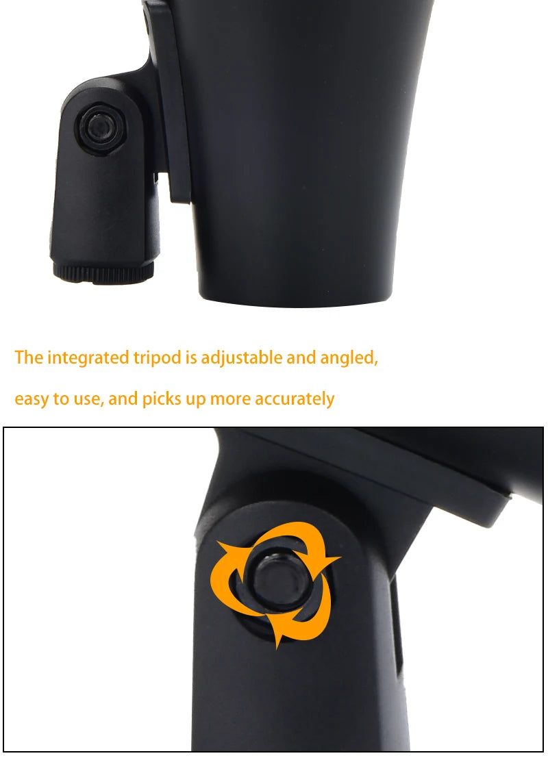 914 drum microphone, windproof cotton heart-shaped tubular condenser microphone, for live performances and studio recording