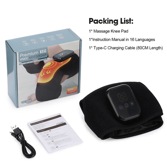 Electric Heating Shoulder Knee Massager with 3 Levels Vibration Muscle Relax Belt for Arm Enlarge Size for Shoulder