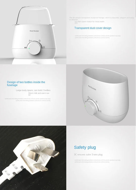 Baby Bottles Milk Warmer Food Heater Steam Sterilizer 5-Minute Fast Warming Precise Temperature Control Double Milk Warmer