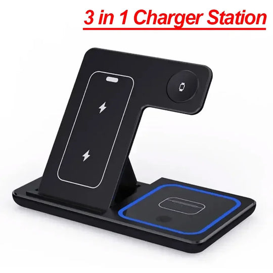 Foldable 3-in-1 Wireless Charging Station
