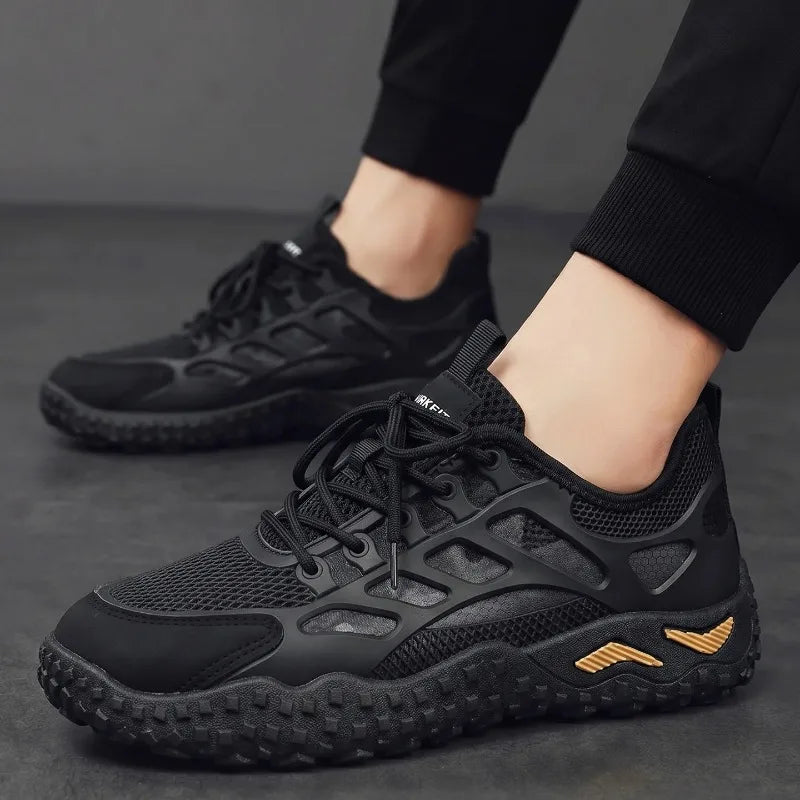 Men's Casual Sneakers Breathable New Versatile Mesh Casual Shoes Summer Anti Slip Wear-resistant Hiking Shoes Outdoor Walking