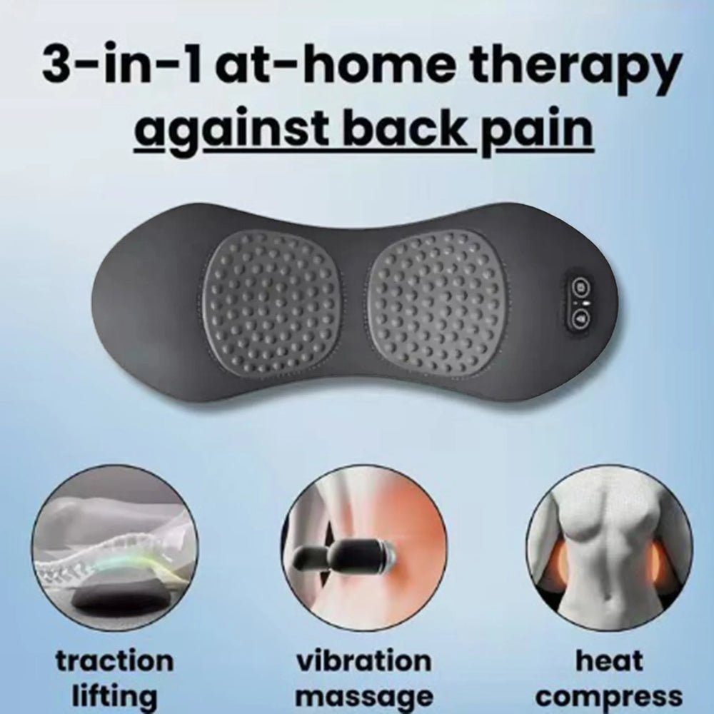 3-in-1 Back Massager with Relief Bed Sleeping Shiatsu Deep Tissue Portable Shoulder Lower Back Pain Relief Waist Massager Pillow