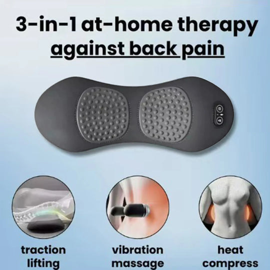3-in-1 Back Massager with Relief Bed Sleeping Shiatsu Deep Tissue Portable Shoulder Lower Back Pain Relief Waist Massager Pillow