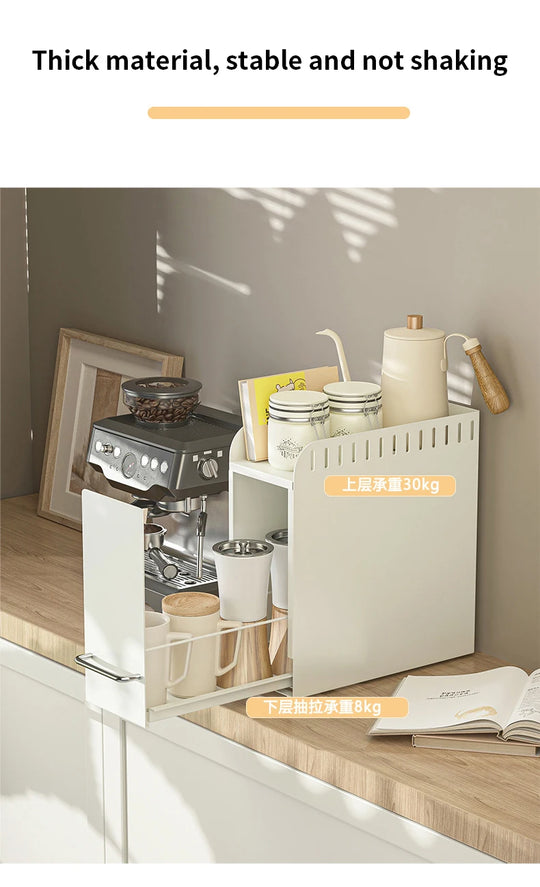 Kitchen Spice Organizer Kitchen Pull Out Seasoning Drawer Rack Countertop Dustproof Cup Storage Rack Multipurpose Spice Cabinet