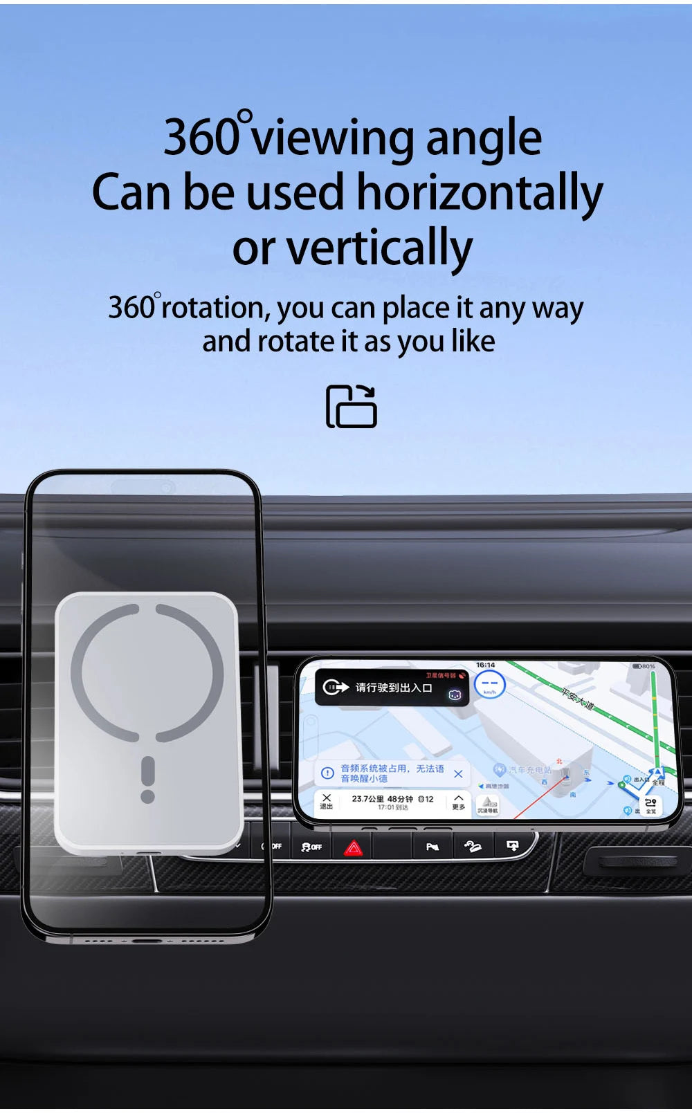 15W Magnetic Car Wireless Charger