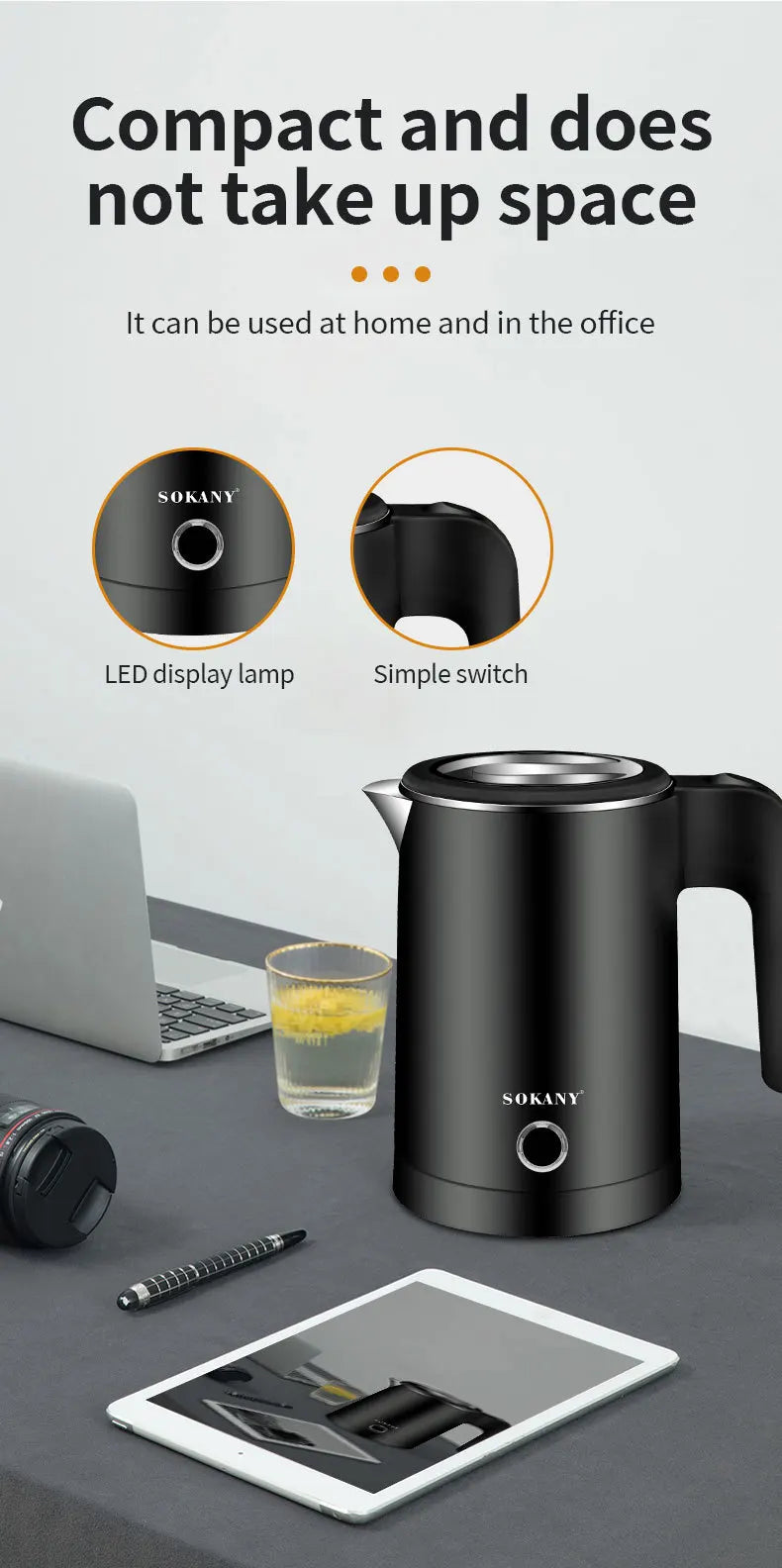 Houselin Small Electric Kettles Tea Coffee 0.5L