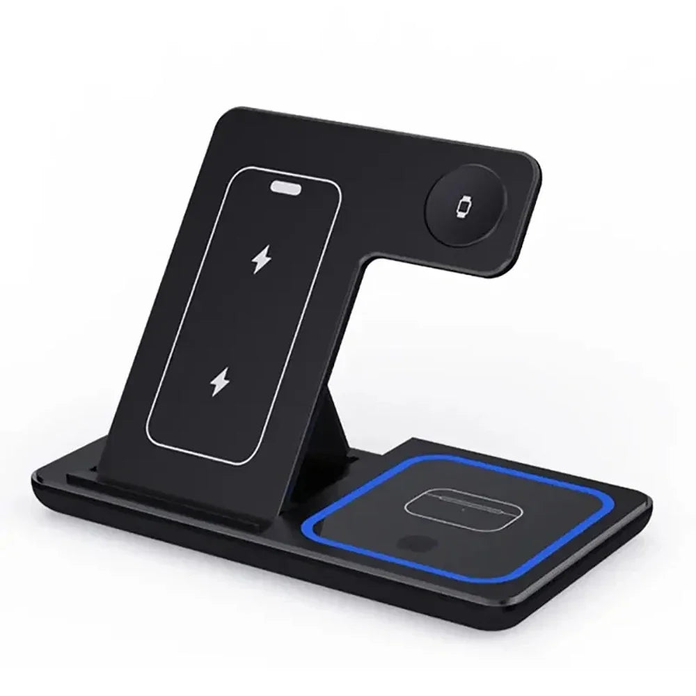 30W 3-in-1 Wireless Charger Stand with LED