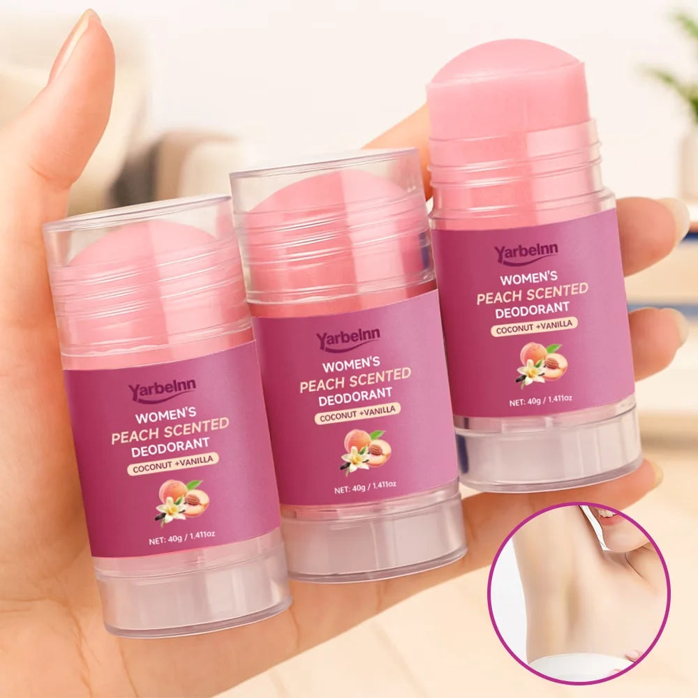 peach Deodorant set - 72H Freshness, Aluminum-Free, Sweet Scent for Women, School Safe for Sensitive Refreshing and non-greasy