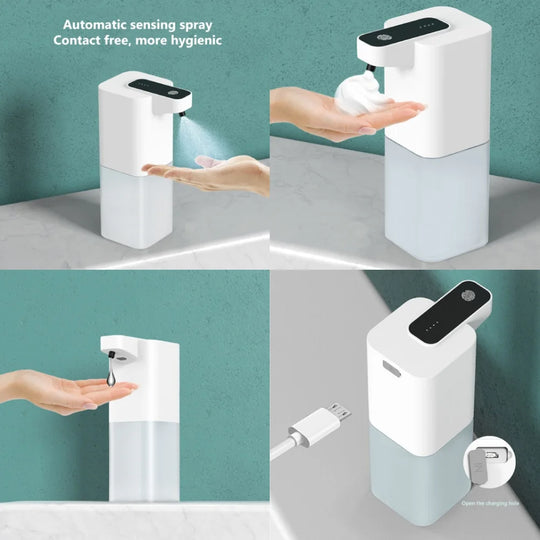 Automatic Liquid Soap Dispensers Intelligent Charging Universal Soap Dispensers Touchless Sensor Waterproof for Bathroom School