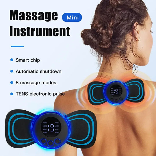 Neck Massager Mini Electric Neck Massage EMS Cervical Back Vertebra Massage Patch 8 Modes Relieve Relax Muscle Fatigue Tools