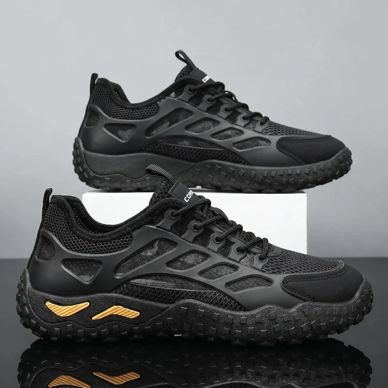Men's Casual Sneakers Breathable New Versatile Mesh Casual Shoes Summer Anti Slip Wear-resistant Hiking Shoes Outdoor Walking