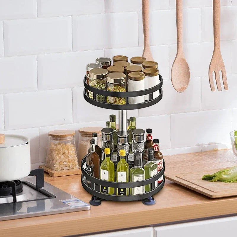 360° Rotating Spice Tray Kitchen Organizer