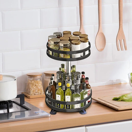 360° Rotating Spice Tray Kitchen Organizer