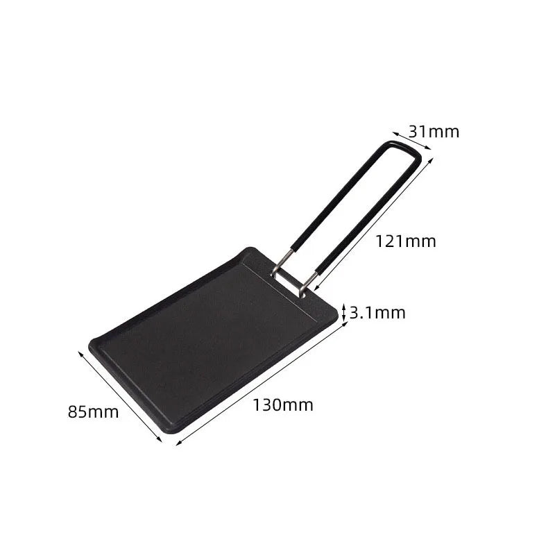 Small Camping Frying Pan Outdoor Mini Portable Grill Pan BBQ Baking Dish Pan Travel Hiking Picnic Camping Cookware Barbecue Tool