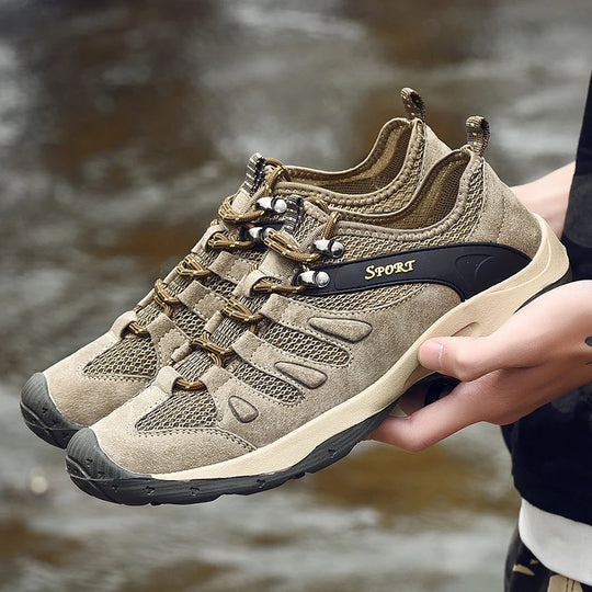 New Low-Top Lace-Up Hiking Shoes for Men Outdoor Hiking Shoes Travel Casual Shoes Breathable Treking Footwear Non-Slip Sneakers